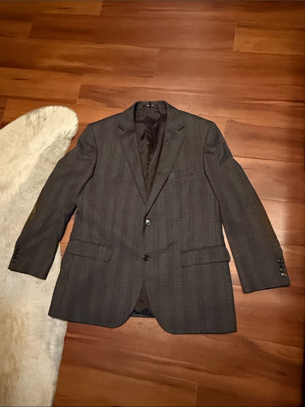 Boss Hugo Boss Men's Charcoal Gray Plaid Blazer Sz 44R